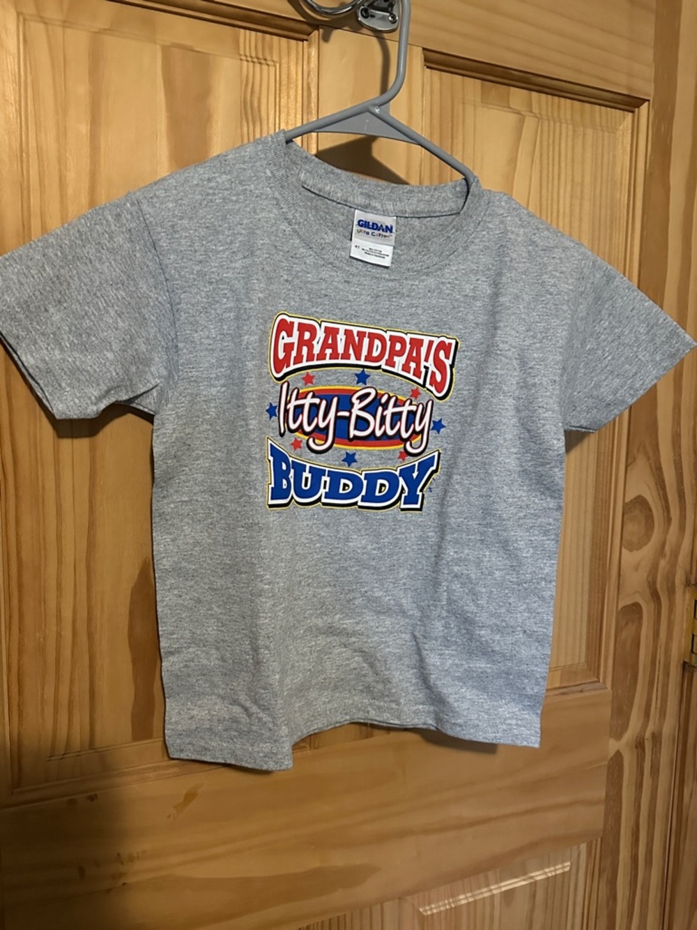 Gildan Gray Kids Short Sleeve 'Grandpa's Itty-Bitty Buddy' Graphic Tee